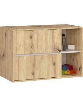 Závěsná skříňka pod umyvadlo VAMI 90 cm dub artisan/kašmírová