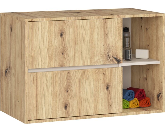 Závěsná skříňka pod umyvadlo VAMI 90 cm dub artisan/kašmírová