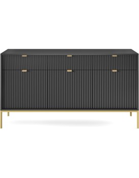 Komoda Nova 154 cm černá/zlatá
