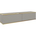 Závěsný televizní stolek Oro MDF 135 cm šedý/zlatý