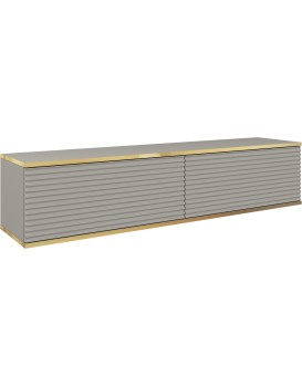 Závěsný televizní stolek Oro MDF 135 cm šedý/zlatý