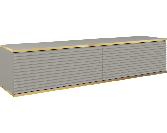 Závěsný televizní stolek Oro MDF 135 cm šedý/zlatý