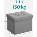 Taburet Jensen 41 cm s úložným prostorem šedý