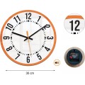 Nástěnné hodiny Oskar 30 cm bílé/oranžové