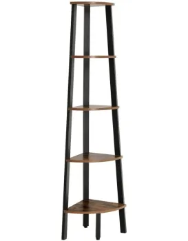 Rohový regál Vasagle Wetty černý/hnědý