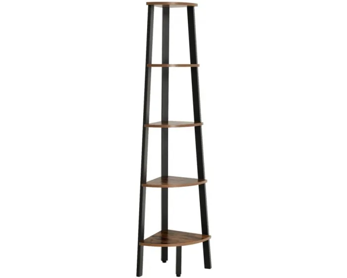 Rohový regál Vasagle Wetty černý/hnědý
