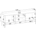 TV stolek Sento s LED osvětlením 154 cm dub wotan/ černý