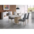 Jídelní rozkládací stůl Star 03 s úložným prostorem 140/210 cm dub Sonoma/bílý