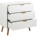 Komoda Lowell 80 cm bílá/dub přírodní