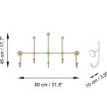 Nástěnný kovový věšák Iyon 80 cm zlatý