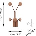 Nástěnný kovový háček Giraffe 24 cm bronz