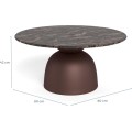 Konferenční stolek Ferrol 80 cm hnědý mat/mramor cocoa lesk