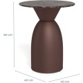 Konferenční stolek Ferrol 40 cm hnědý mat/mramor cocoa lesk
