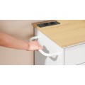 Pojízdný kuchyňský vozík s prodlužovacím kabelem Vasagle Marley 65 cm bílý/dub přírodní