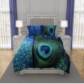 Bavlněné saténové povlečení NOBILE 007 140x200 cm + 70x90 cm modré/zelené