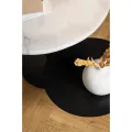 Otáčecí konferenční stolek Lahti černý/bílý mramor