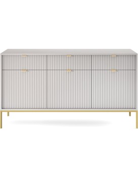 Komoda Nova 154 cm šedá/zlatá