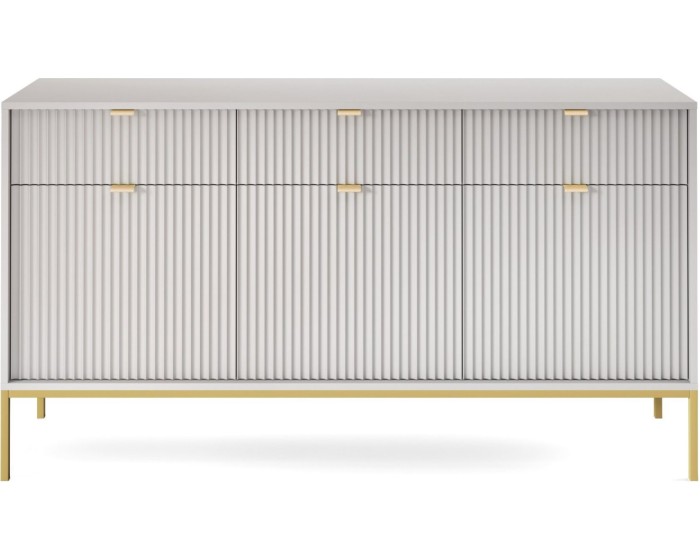 Komoda Nova 154 cm šedá/zlatá