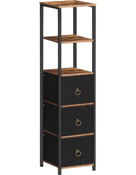 Vysoká koupelnová skříňka Vasagle Ebby 141 cm černá/hnědá
