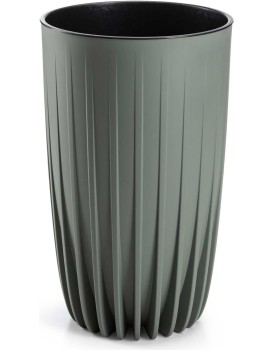 Květináč STRIPPED ECO III 25 cm šedo-zelený