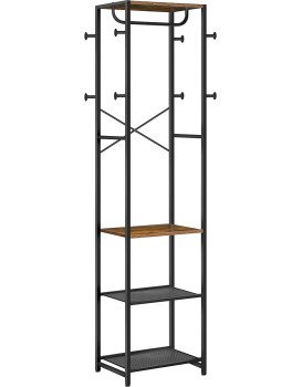 Předsíňový věšák Vasagle Menry 181 cm černý/hnědý