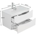 Závěsná skříňka pod umyvadlo Houseland Nirela 80 cm bílá