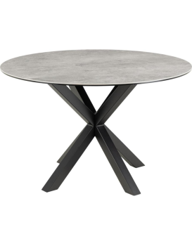 Jídelní kulatý stůl Heaven 119 cm šedý mramor/černý