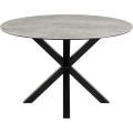 Jídelní kulatý stůl Heaven 119 cm šedý mramor/černý