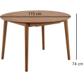 Jídelní rozkládací stůl Montreux 115/154 cm z masivu ořech
