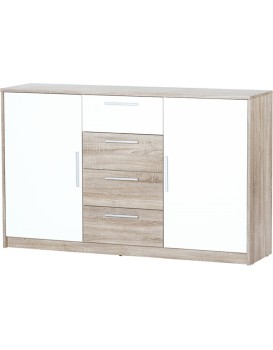 Komoda Milo 05 145 cm dub sonoma/bílá