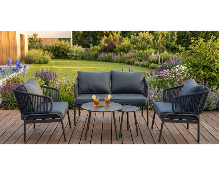 Sada zahradního nábytku Houseland Toronto pro 4 osoby šedá
