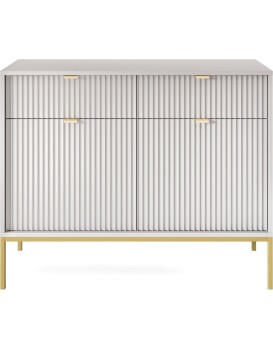 Komoda Nova 104 cm se zásuvkami šedá/zlatá