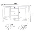 Komoda Venezia 150 cm z masivu béžová