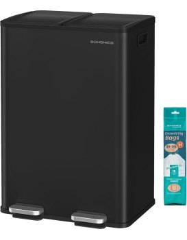 Odpadkový koš s víkem JORDAN 2x30 L černý II