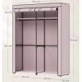 Textilní šatní skříň Malas 140 cm světle růžová