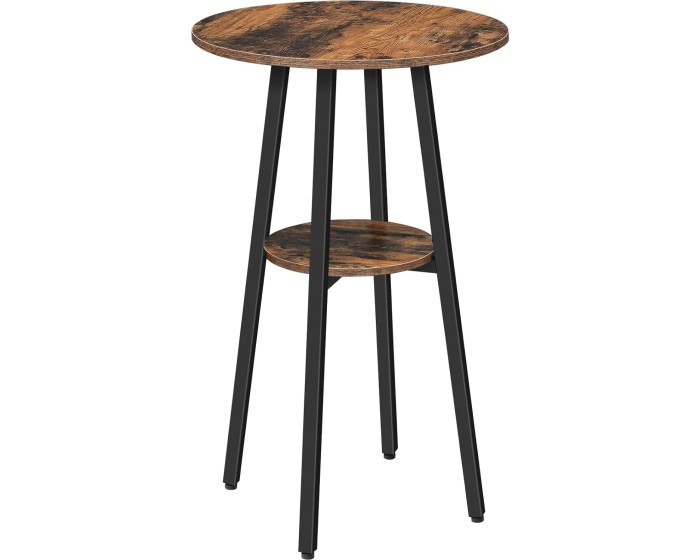 Kulatý barový stůl Vasagle Obri 55 cm hnědý/černý