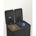 Odpadkový koš s víkem JORDAN 2x30 L černý II