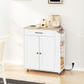 Pojízdný kuchyňský vozík s prodlužovacím kabelem Vasagle Asha 73 cm bílý