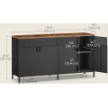 Komoda Vasagle Teduo 141 cm černá/hnědá