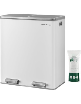 Odpadkový koš s víkem JORDAN 2x30 l bílý