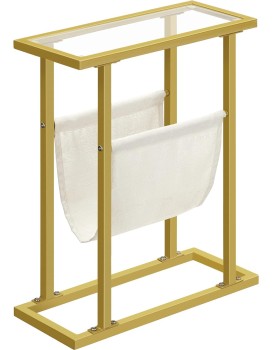 Odkládací stolek Vasagle Fido 40 cm zlatý/čirý