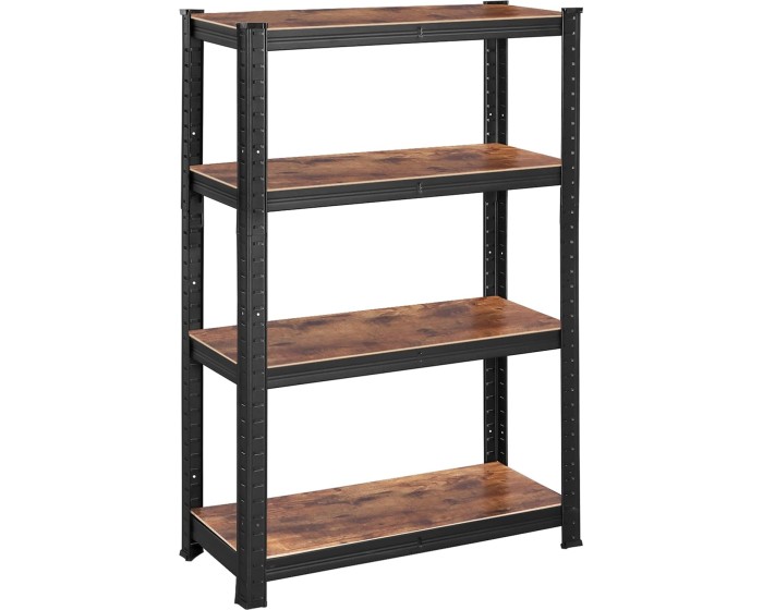 Dílenský regál Busta 80 cm černý/ tmavě hnědý