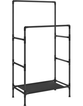 Dvojitý věšák na oblečení Lucaro 157 cm černý