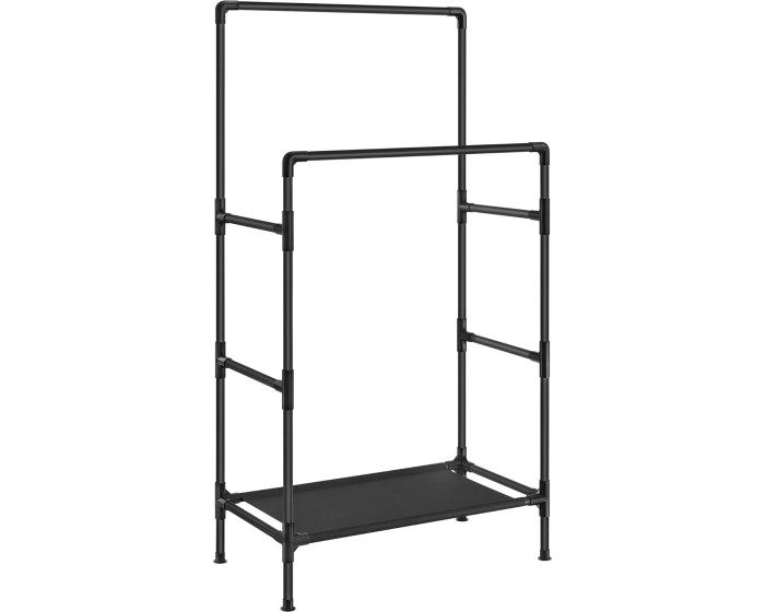Dvojitý věšák na oblečení Lucaro 157 cm černý
