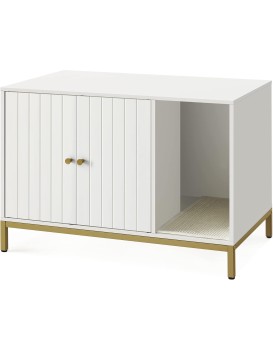 Kočičí toaleta Glenda 80 cm bílá/zlatá
