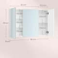 Závěsná zrcadlová skříňka Vasagle Batylda 90 cm bílá