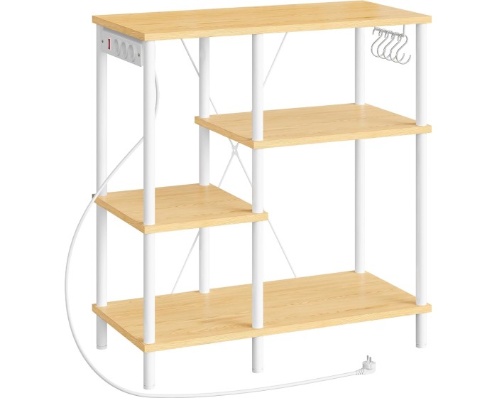 Kuchyňský regál Vasagle Vitas 80 cm se zásuvkami hnědý/bílý