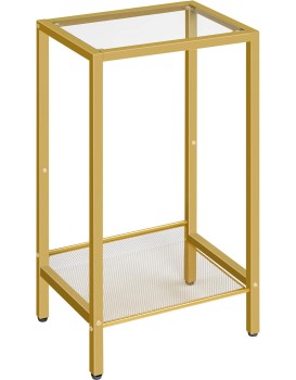 Odkládací stolek Vasagle Lamosa 37 cm čirý/zlatý