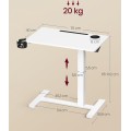 Výškově nastavitelný odkládací stolek Vasagle Elev 70 cm bílý