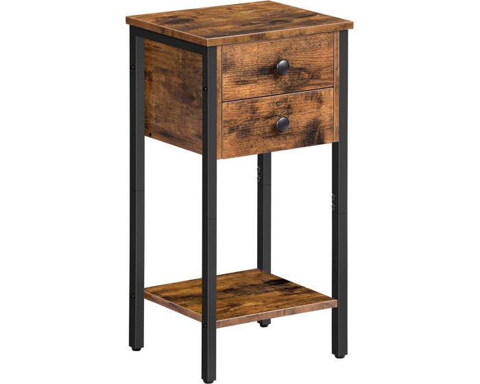 Noční stolek Vasagle Noxwood 35 cm černý/hnědý